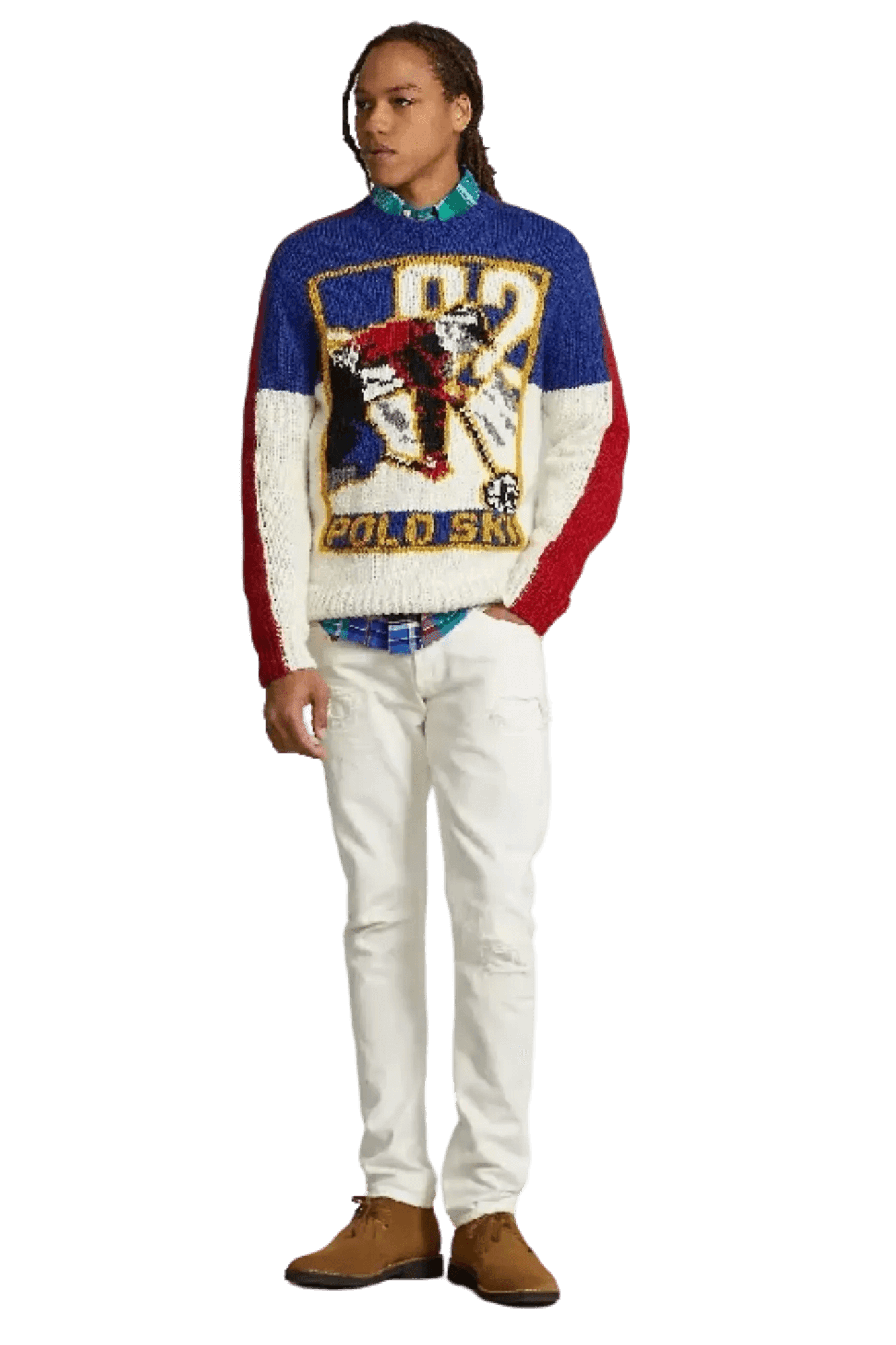 <tc>Ralph Lauren</tc> 男士 Polo 滑雪羊毛混紡毛衣