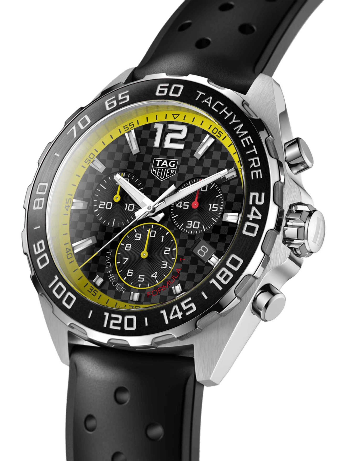 TAG Heuer Formula 1 Chronograph Quartz Black Dial Rubber Strap 43mm Men's Watch