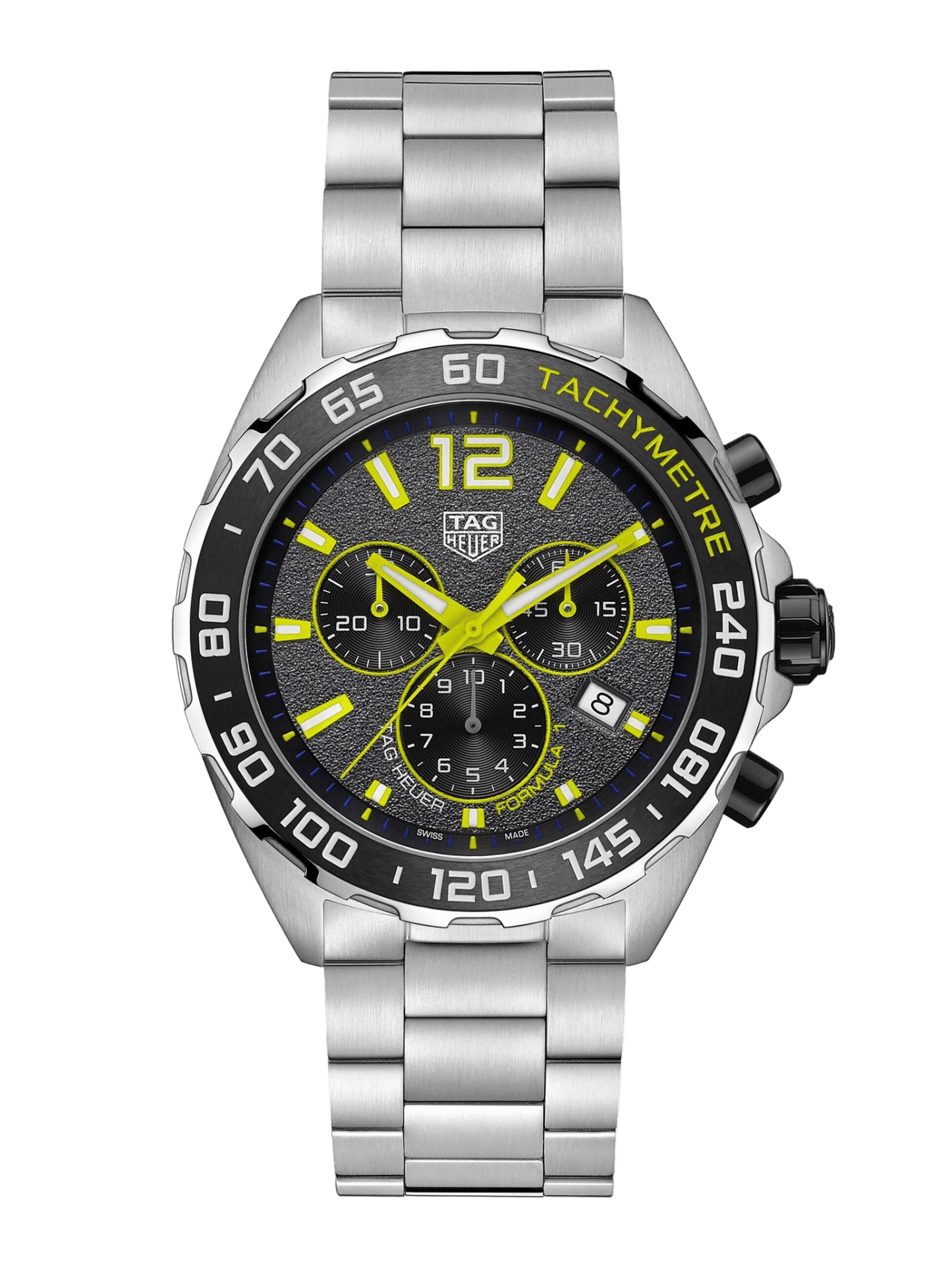 TAG Heuer Formula 1 Chronograph Grey Dial Lime-Yellow Trims 43mm Men's Watch