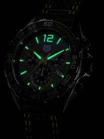 TAG Heuer Formula 1 Chronograph Grey Dial Lime-Yellow Trims Nylon Strap 43mm Men's Watch