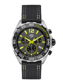 TAG Heuer Formula 1 Chronograph Grey Dial Lime-Yellow Trims Nylon Strap 43mm Men's Watch