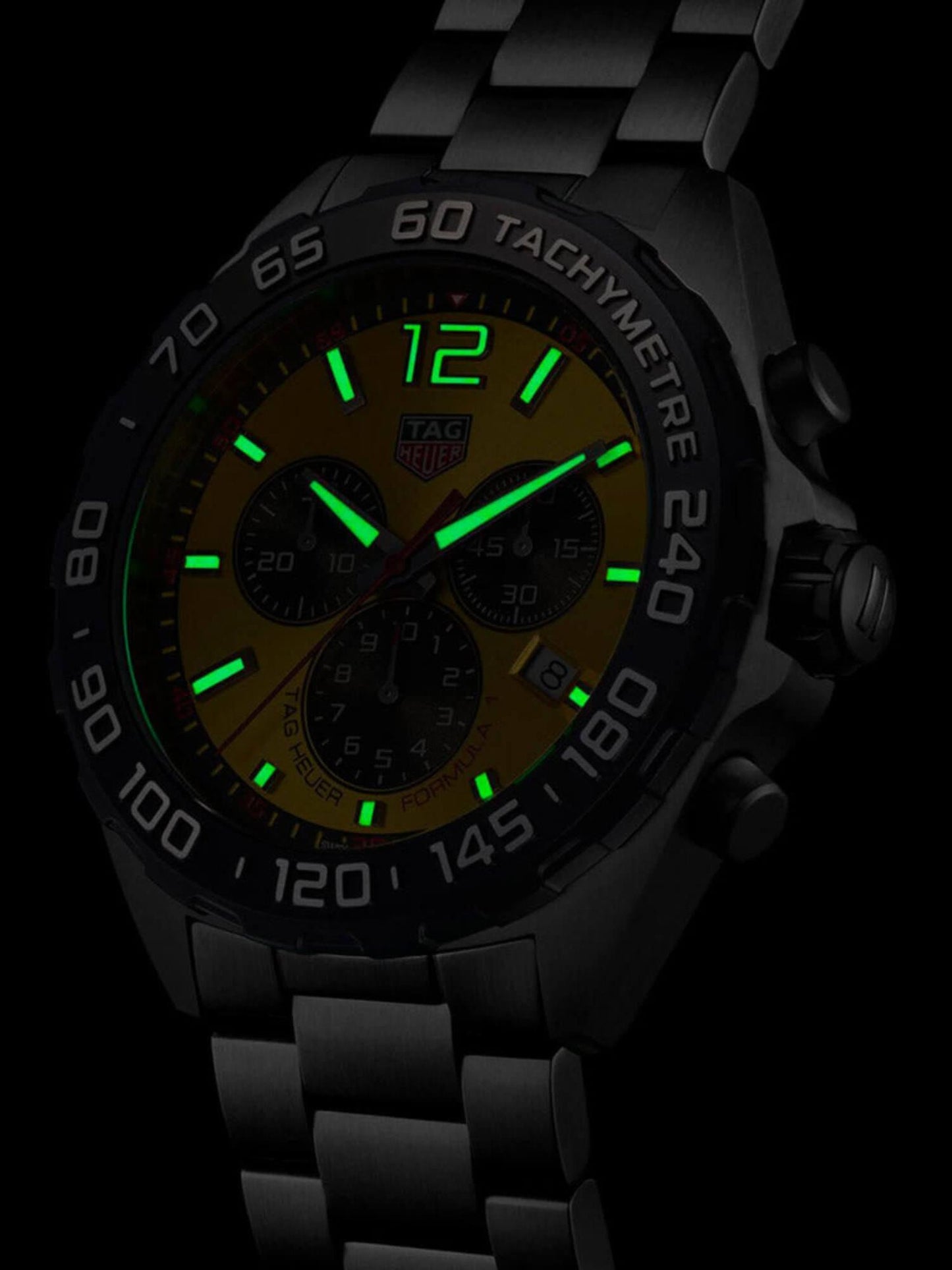 TAG Heuer Formula 1 Chronograph Quartz Yellow Dial 43mm Men's Watch