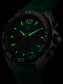 TAG Heuer Formula 1 Chronograph Quartz Green Dial & Rubber 43mm Men's Watch