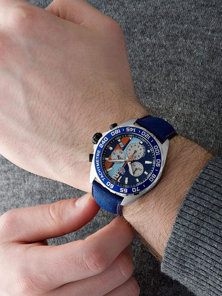 TAG Heuer Formula 1 Quartz Chronograph Blue & Orange Dial 43mm Men's Watch