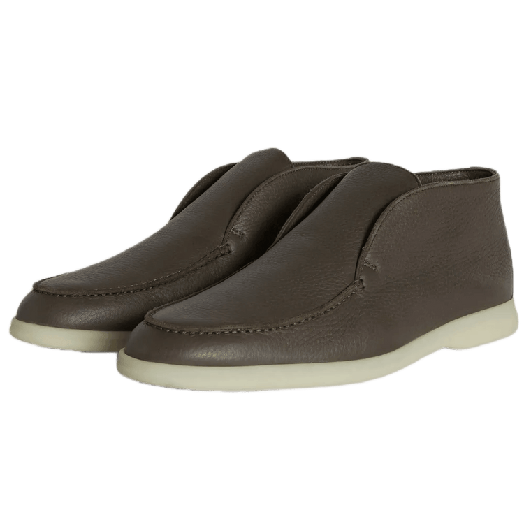 <tc>Loro Piana</tc> 男士露趾踝靴（鹿皮配海狸毛皮）