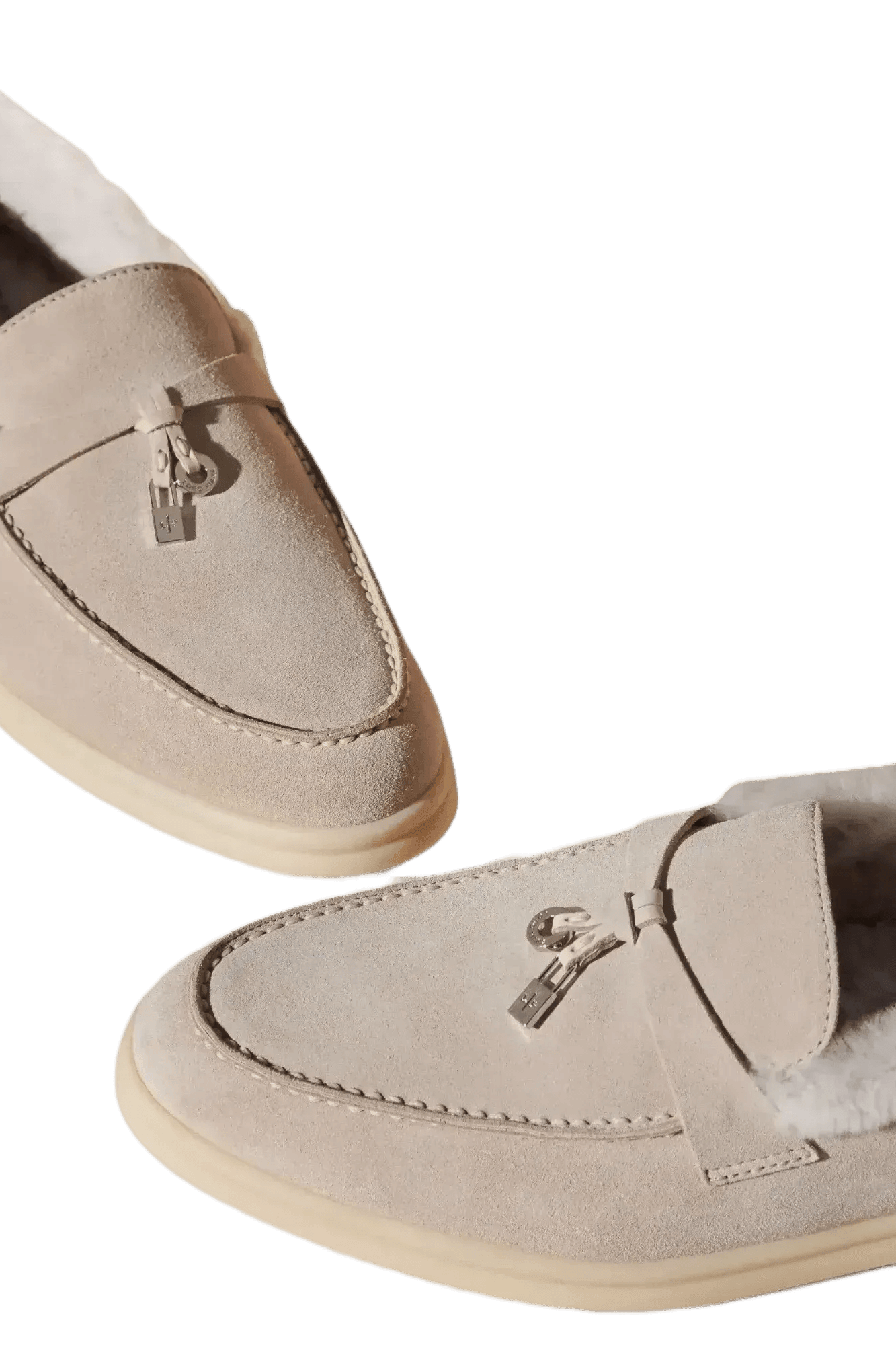 <tc>Loro Piana</tc> 女士夏季 Charms Walk 樂福鞋（麂皮配海狸毛）