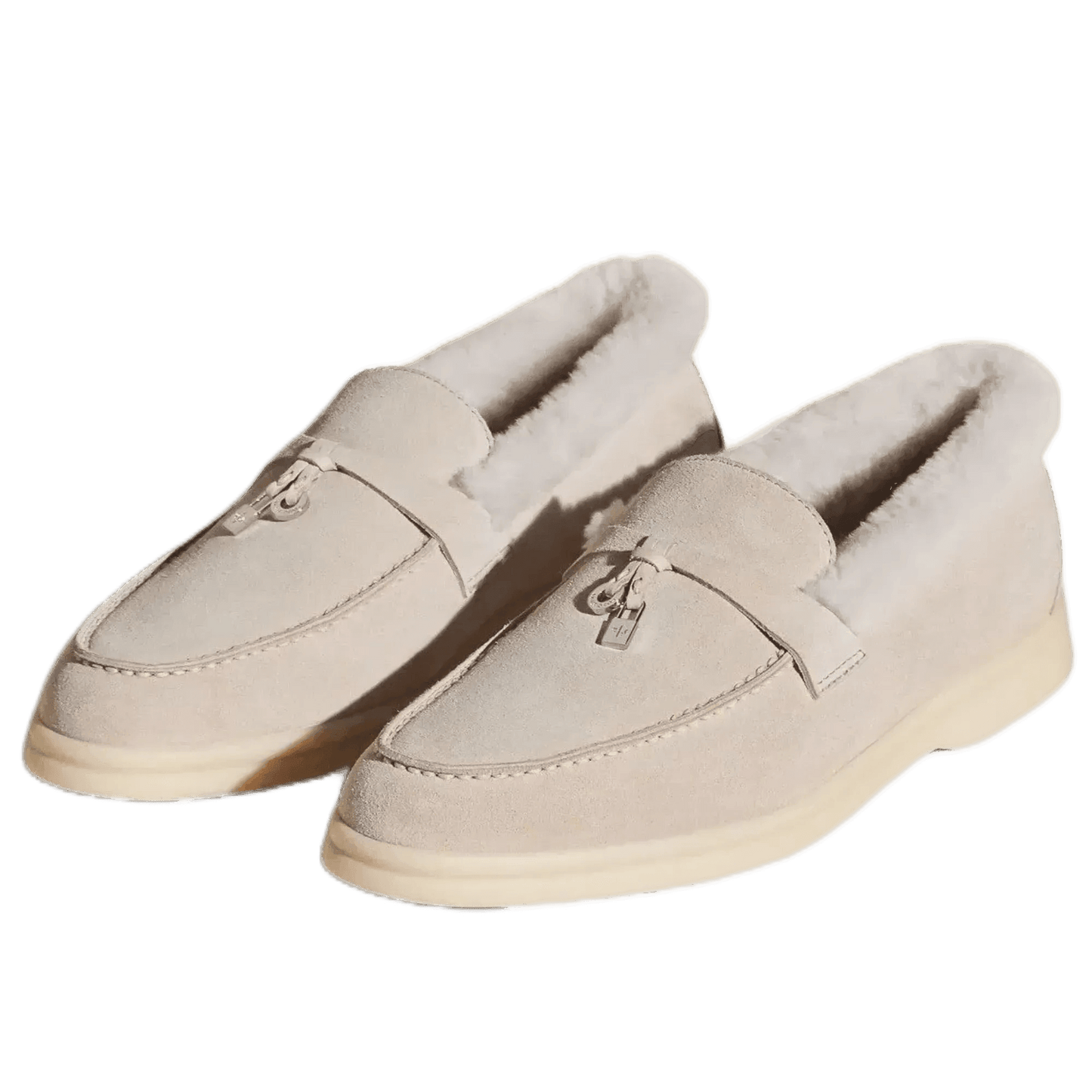 <tc>Loro Piana</tc> 女士夏季 Charms Walk 樂福鞋（麂皮配海狸毛）