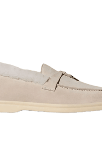 <tc>Loro Piana</tc> 女士夏季 Charms Walk 樂福鞋（麂皮配海狸毛）