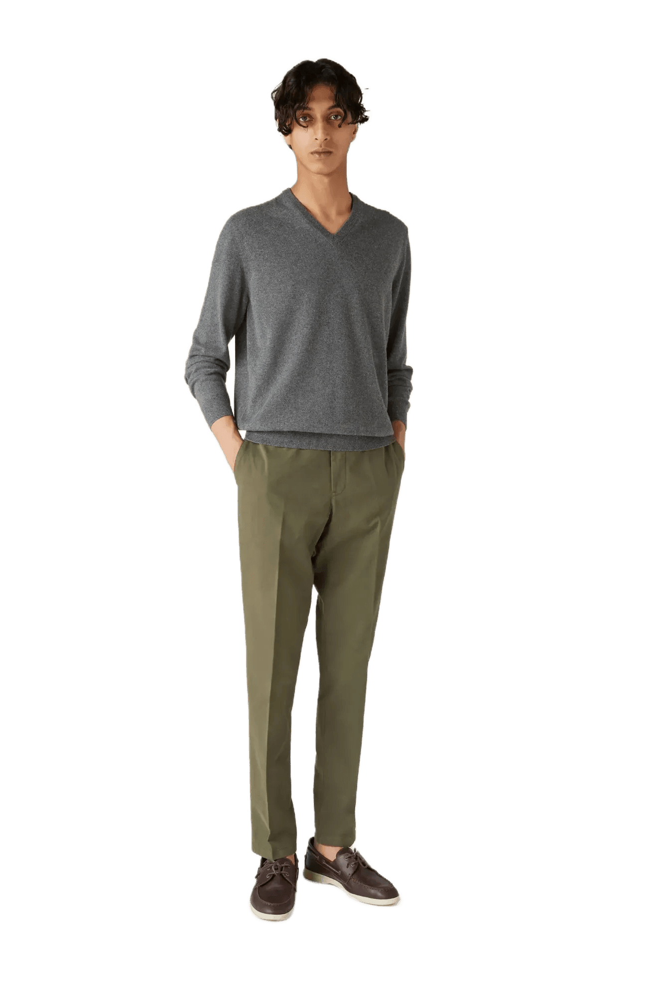 <tc>Loro Piana</tc> เสื้อคอวีคลาสสิกสำหรับผู้ชาย