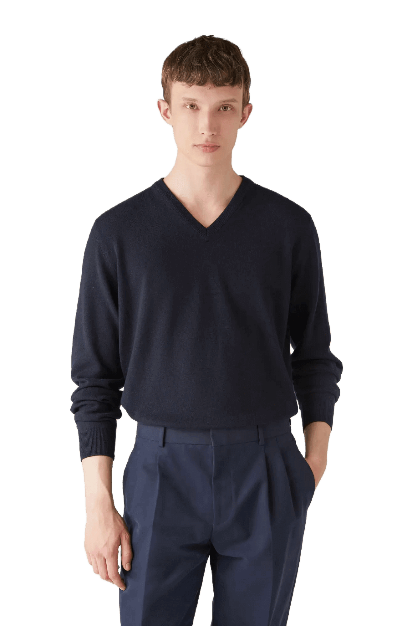<tc>Loro Piana</tc> เสื้อคอวีคลาสสิกสำหรับผู้ชาย