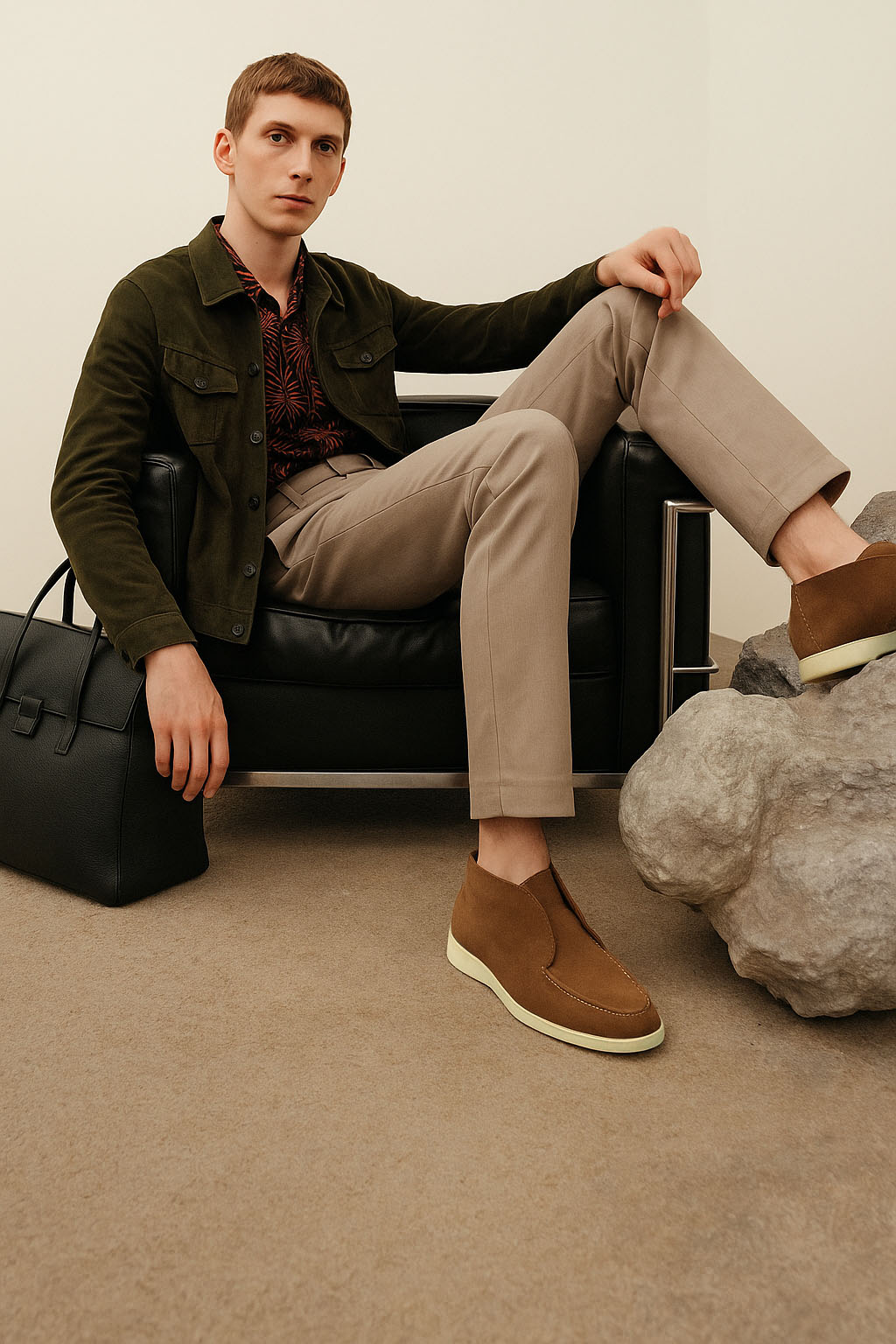 <tc>Loro Piana</tc> メンズ オープンウォーク チャッカブーツ