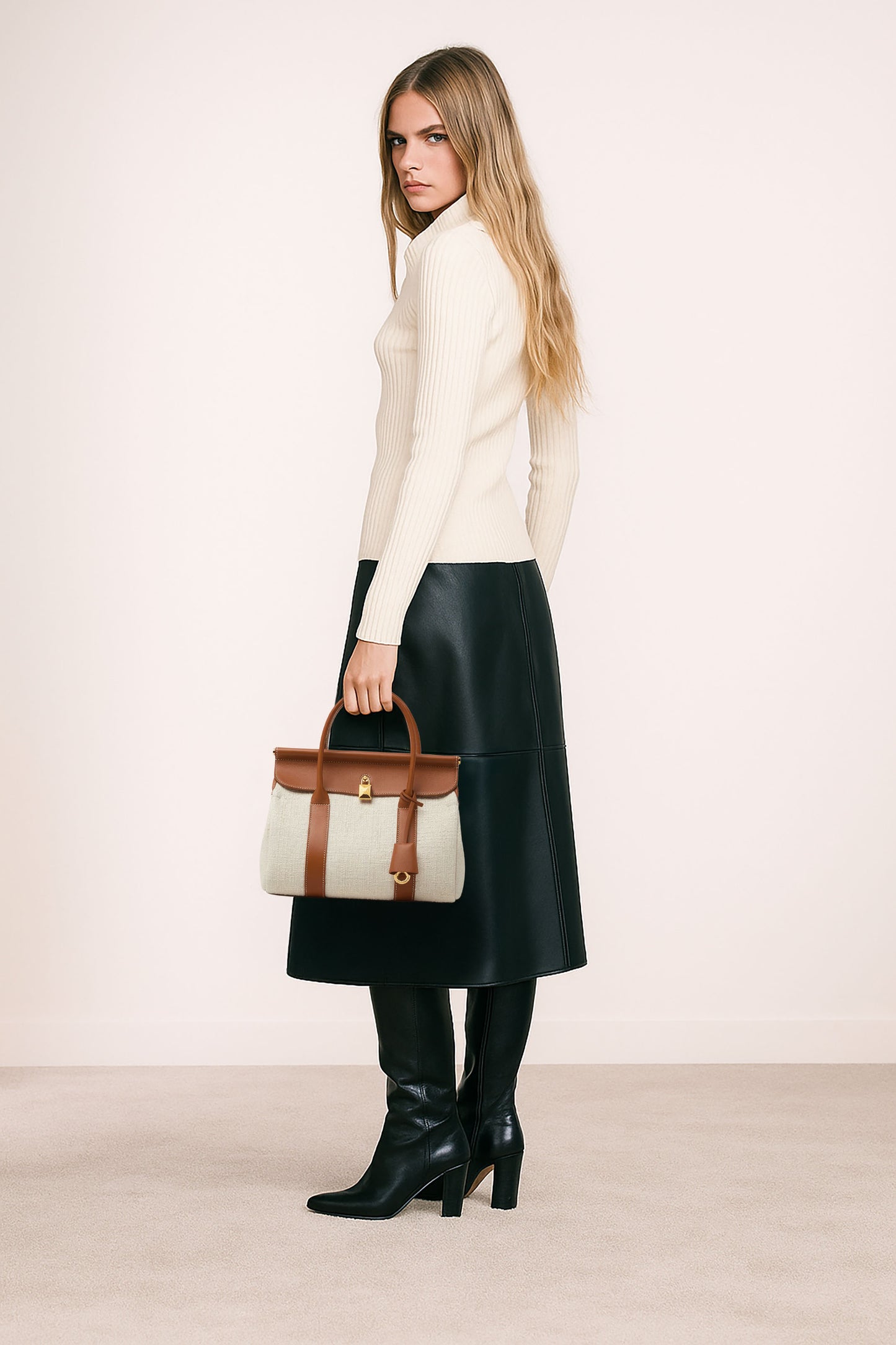Loro Piana Women's Loom bag L25 (Cotton, Calfskin)