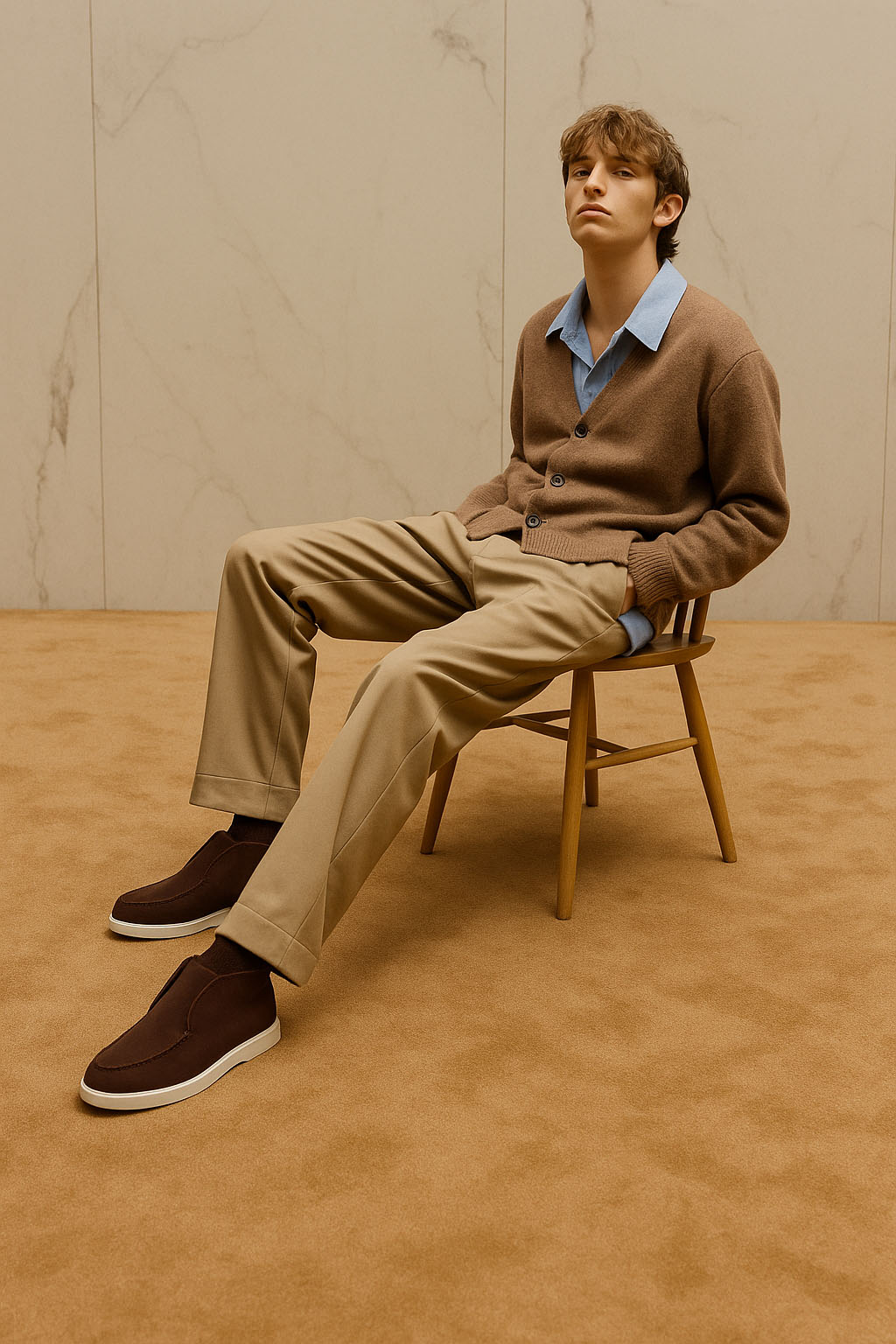 <tc>Loro Piana</tc> メンズ オープンウォーク チャッカブーツ