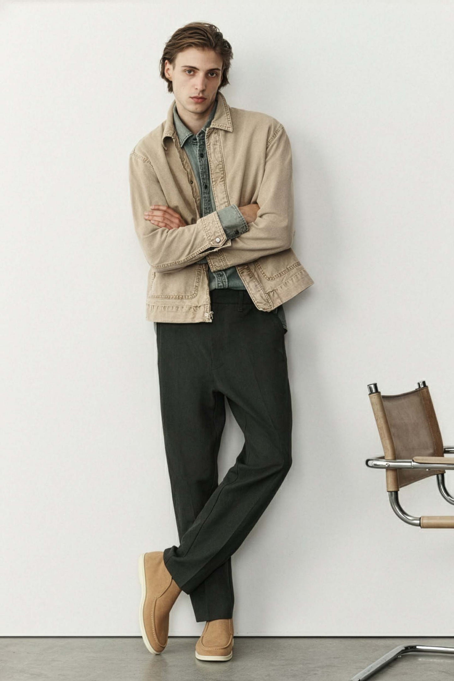 <tc>Loro Piana</tc> メンズ オープンウォーク チャッカブーツ