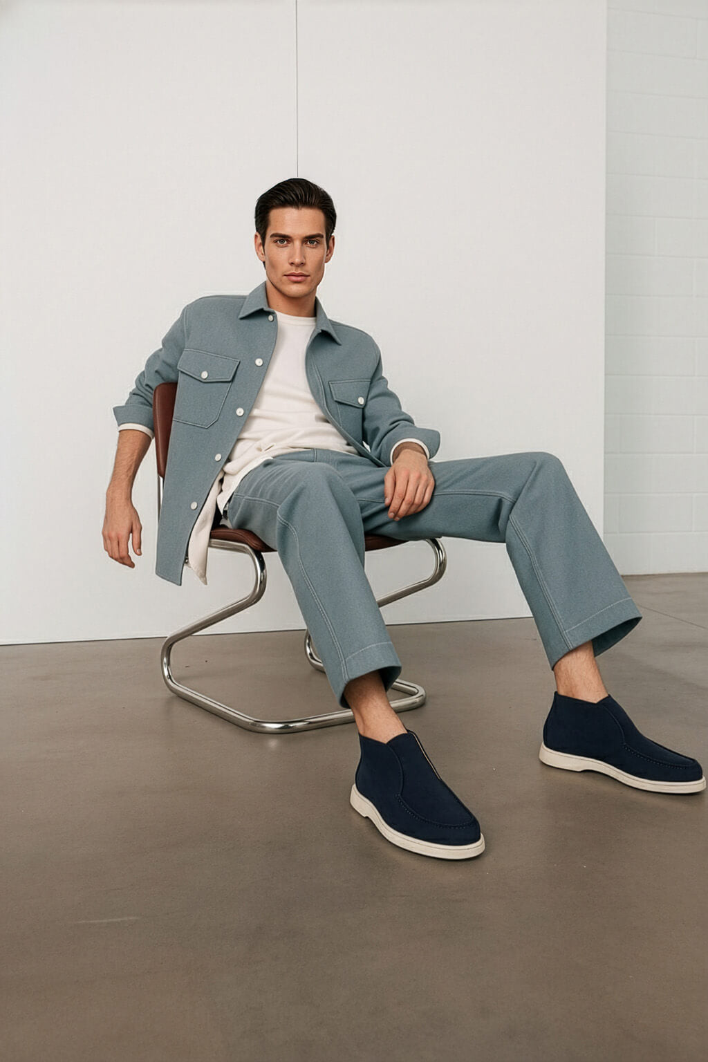 <tc>Loro Piana</tc> メンズ オープンウォーク チャッカブーツ