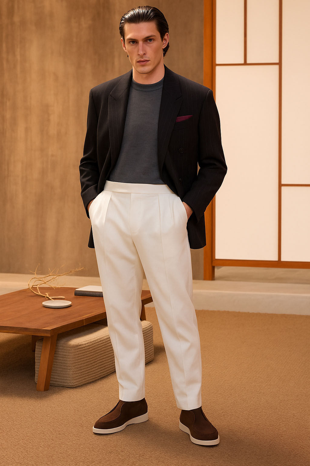 <tc>Loro Piana</tc> メンズ オープンウォーク チャッカブーツ