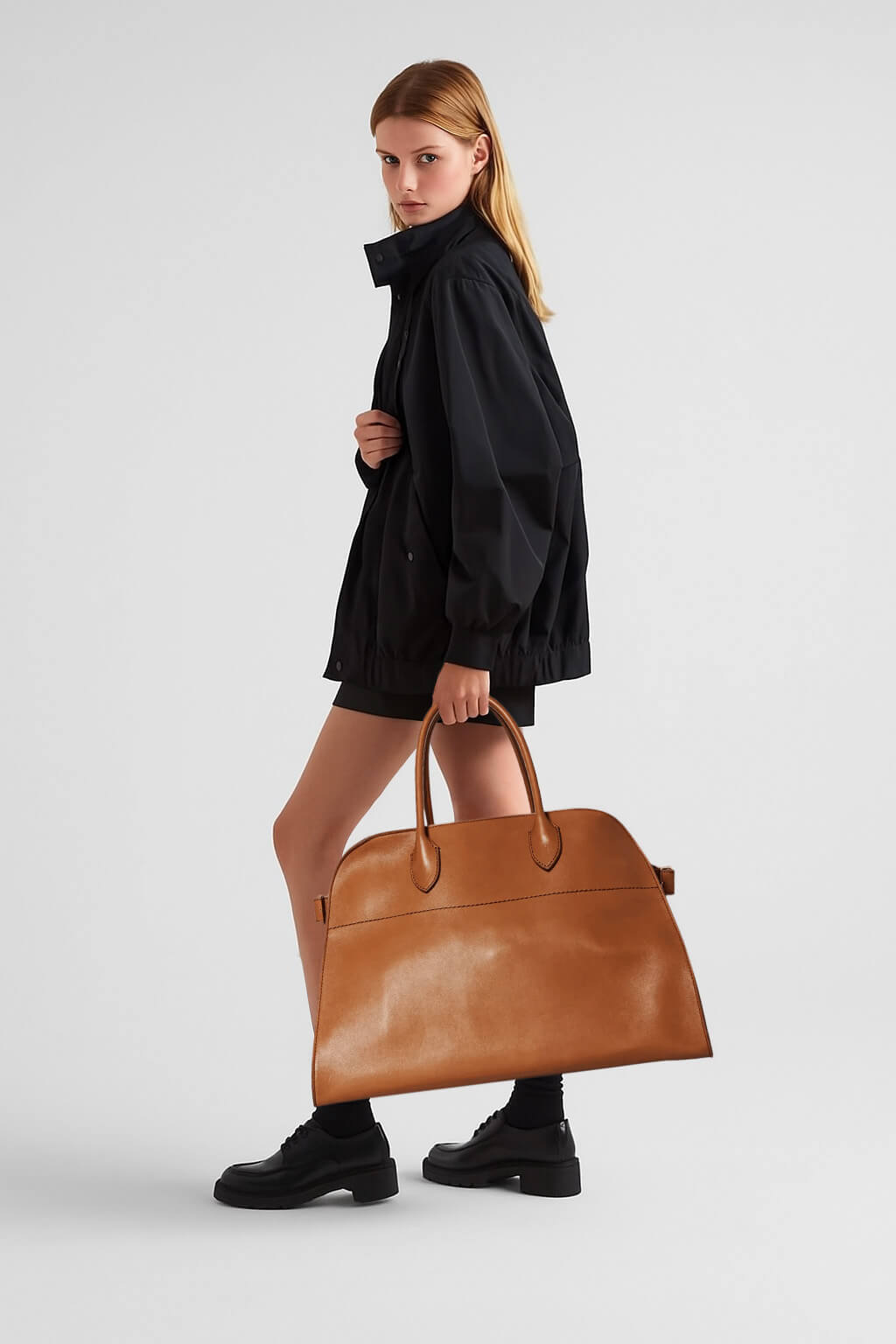 <tc>The Row</tc> Margaux 17 柔軟皮革包