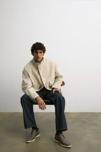 <tc>Loro Piana</tc> 男士露趾踝靴（鹿皮配海狸毛皮）