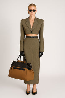 <tc>The Row</tc> Margaux 17 內外扣皮革帆布托特包