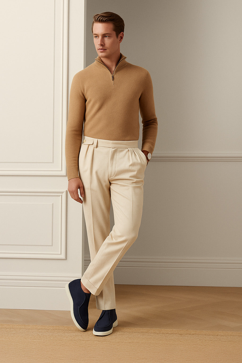 <tc>Loro Piana</tc> メンズ オープンウォーク チャッカブーツ