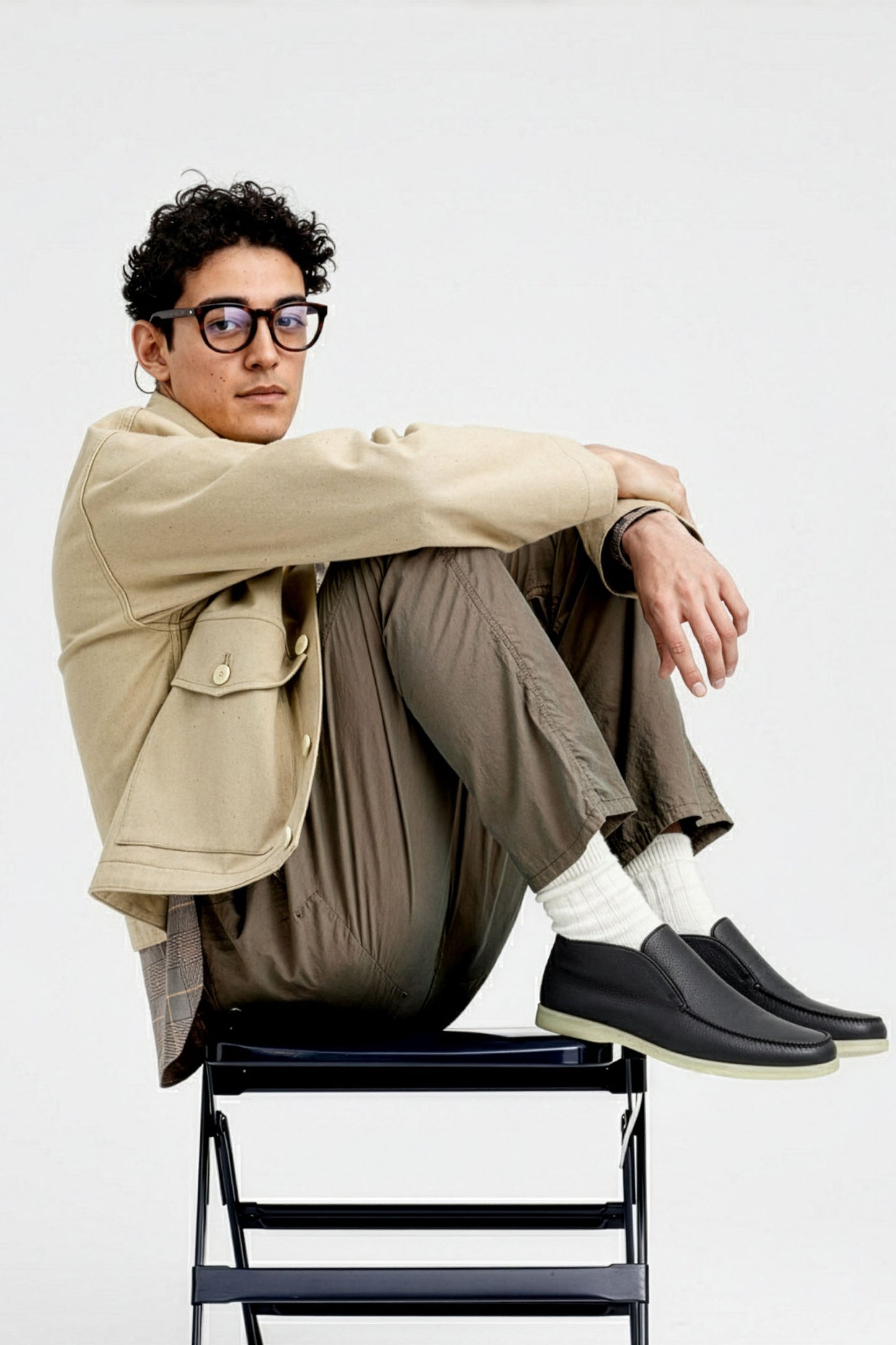 <tc>Loro Piana</tc> 男士露趾踝靴（鹿皮配海狸毛皮）