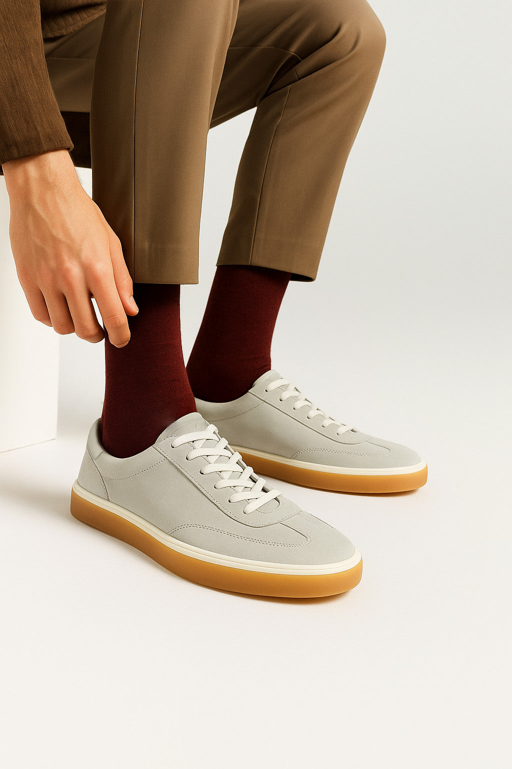 Loro Piana Men’s Tennis Walk Sneakers (Suede Calf Split)