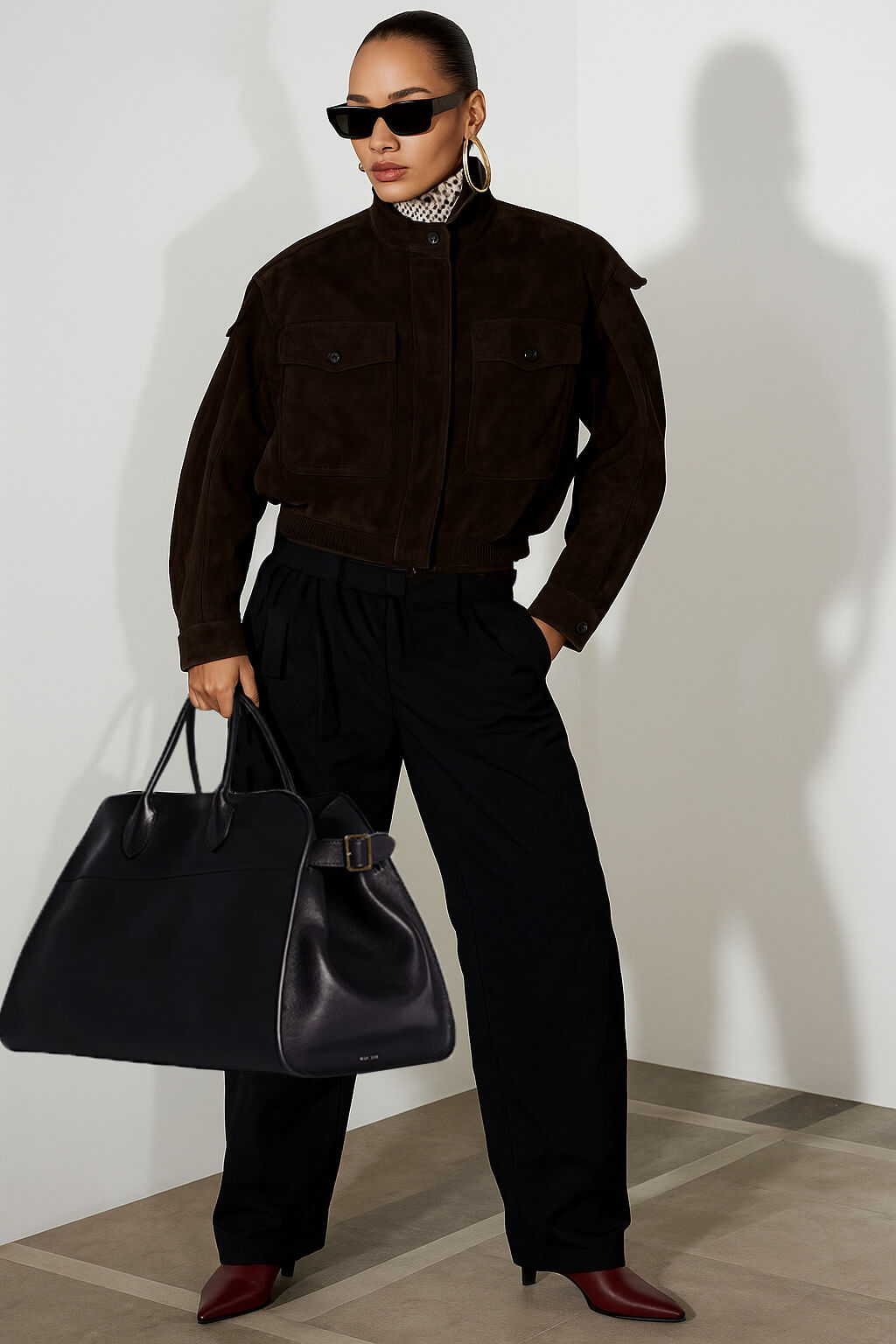 <tc>The Row</tc> Margaux 17 柔軟皮革包