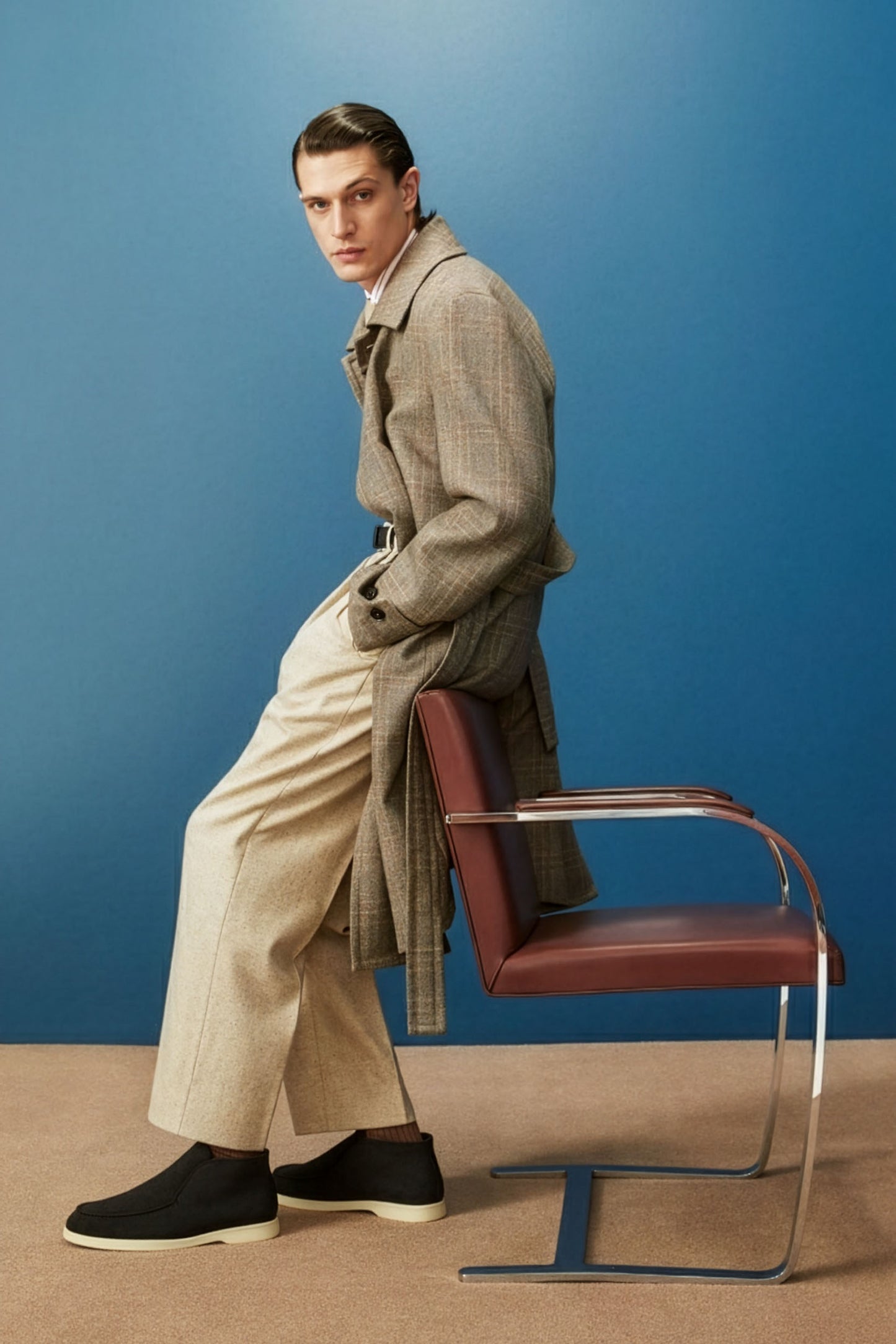 <tc>Loro Piana</tc> 男款開放式 Chukka 靴（絨面革配海狸毛）