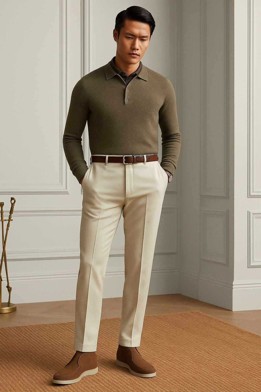 <tc>Loro Piana</tc> メンズ オープンウォーク チャッカブーツ