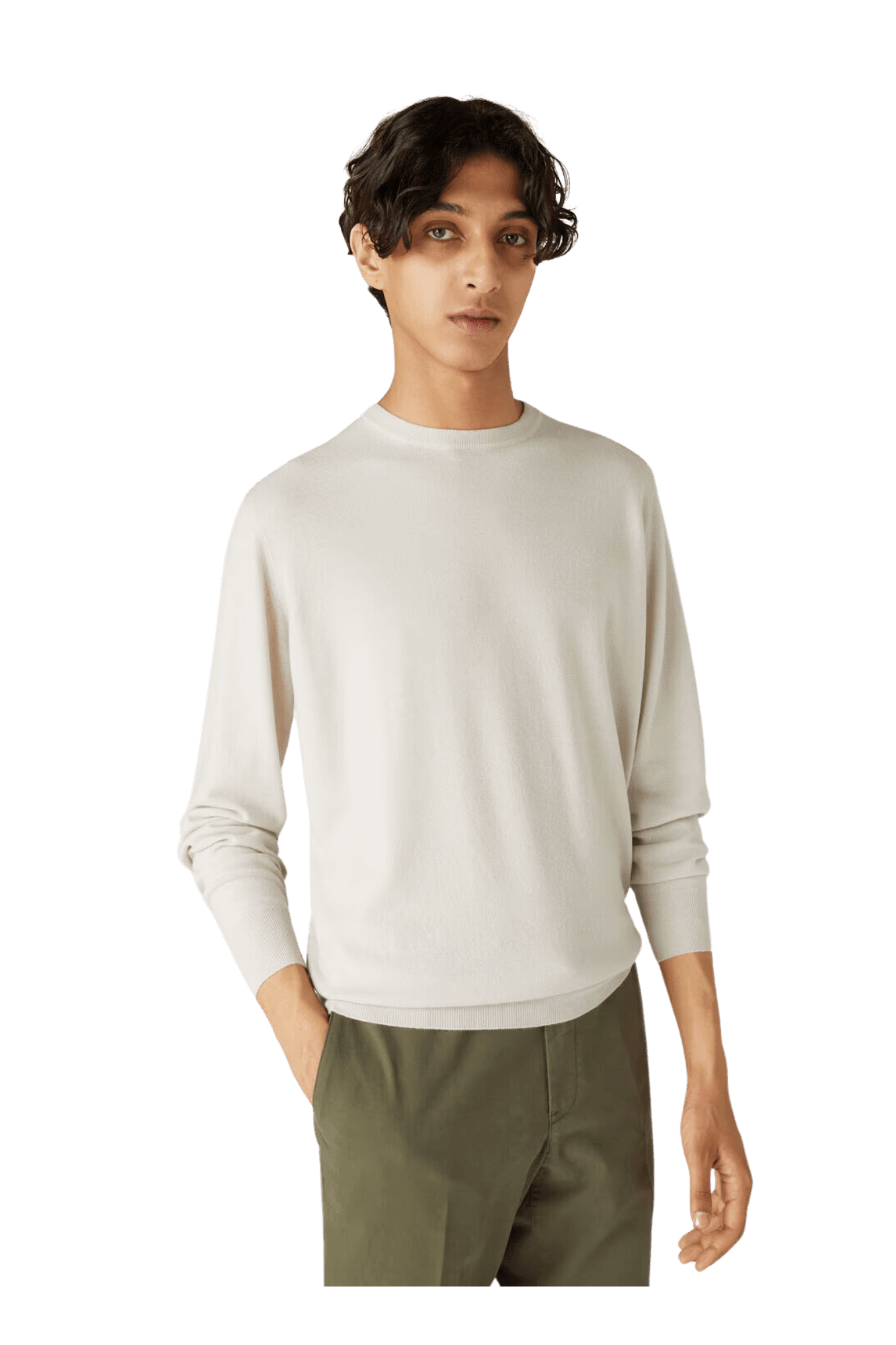 <tc>Loro Piana</tc> เสื้อคอกลม Superlight สำหรับผู้ชาย