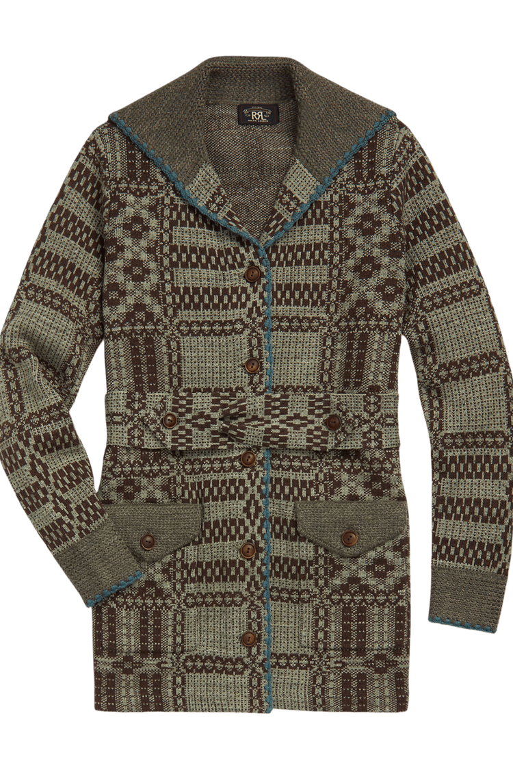 <tc>Ralph Lauren</tc> 女士束帶提花開襟衫