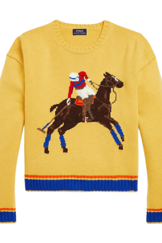 <tc>Ralph Lauren</tc> 女士嵌花針織羊毛毛衣