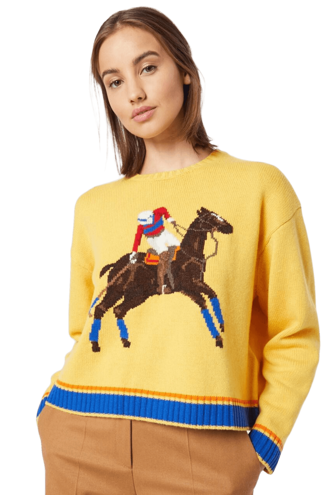 <tc>Ralph Lauren</tc> 女士嵌花針織羊毛毛衣
