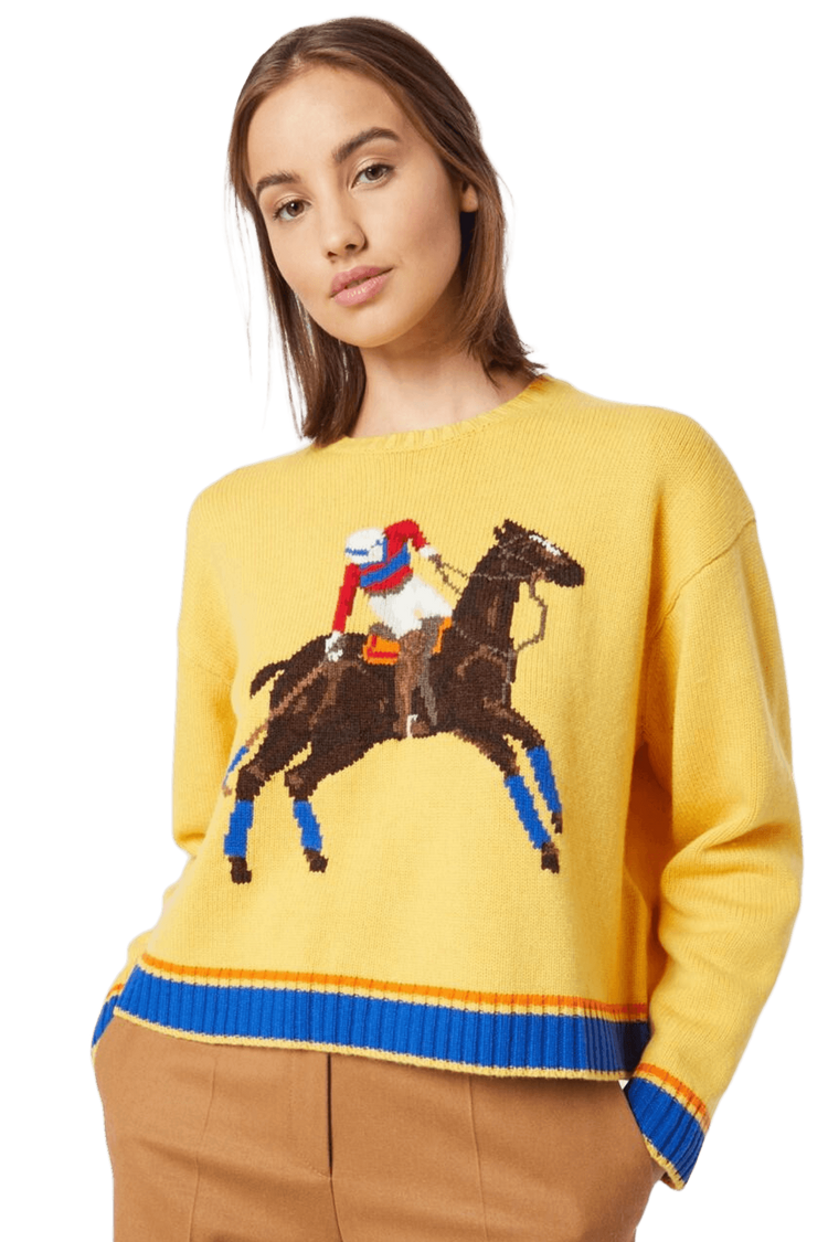 <tc>Ralph Lauren</tc> 女士嵌花針織羊毛毛衣