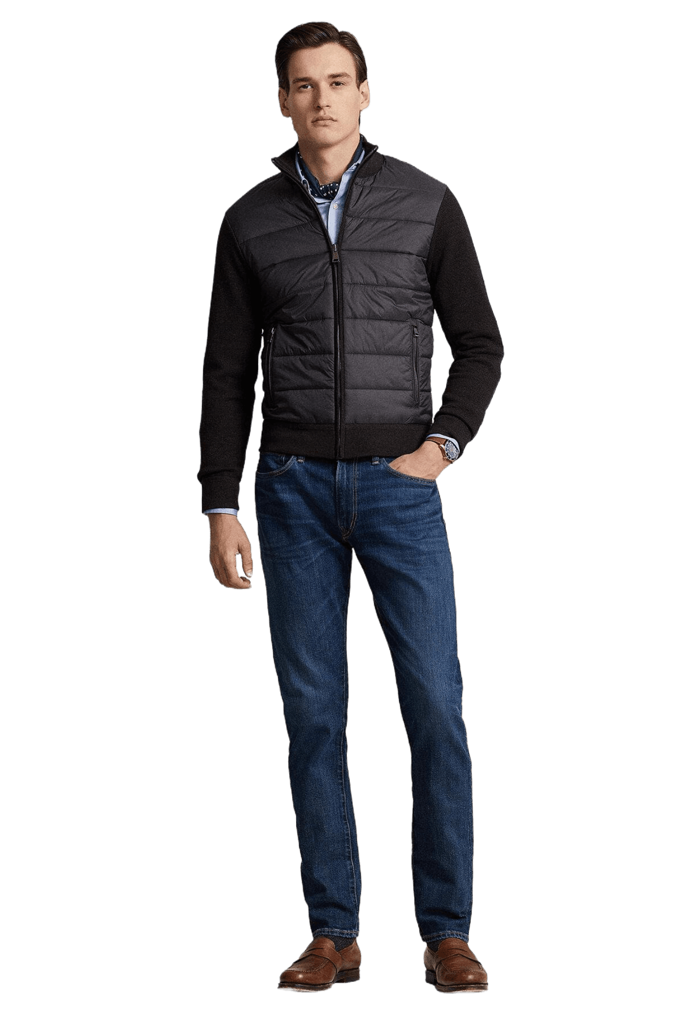 <tc>Ralph Lauren</tc> 男士混合全拉鍊套頭衫