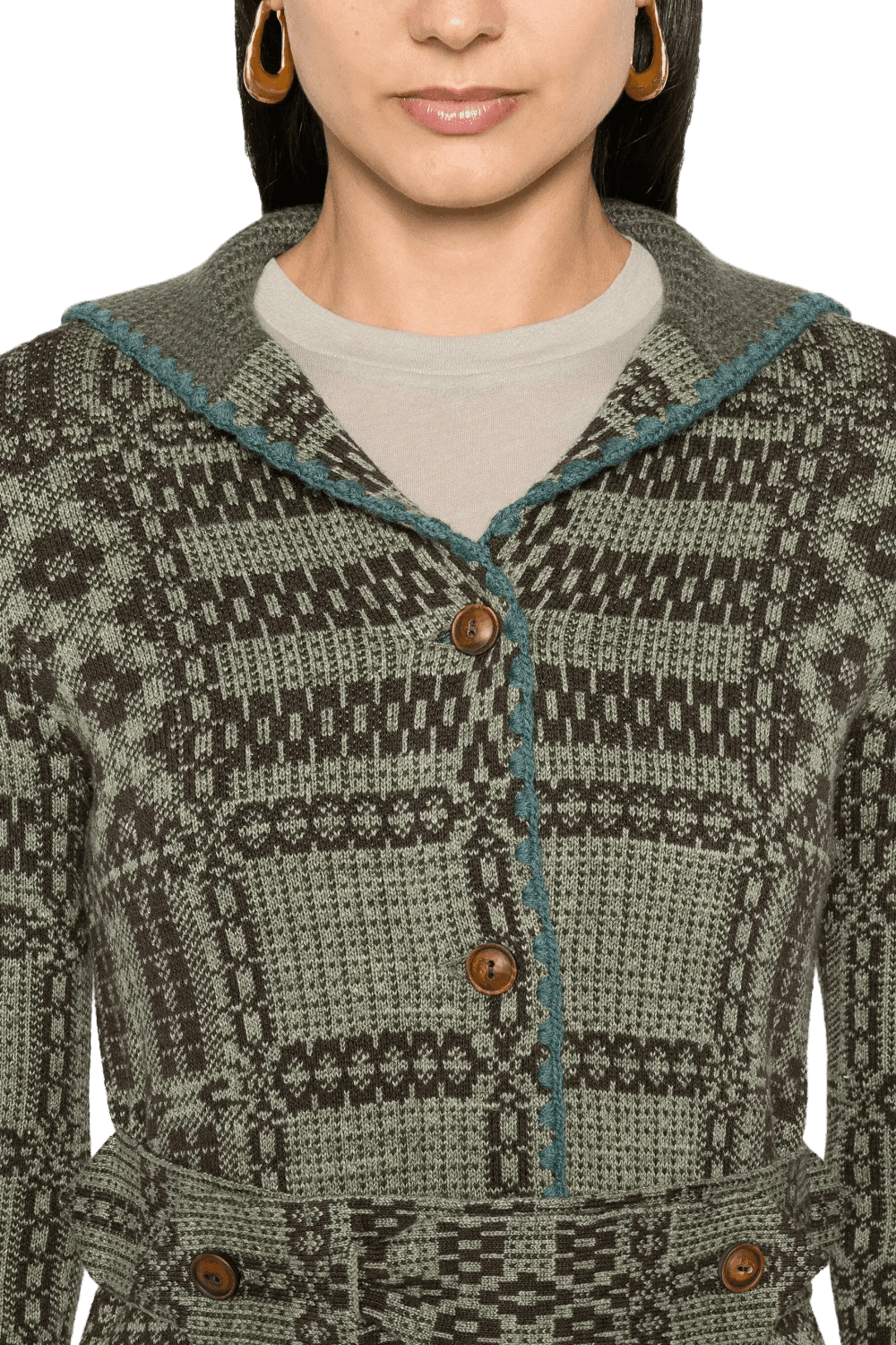 <tc>Ralph Lauren</tc> 女士束帶提花開襟衫