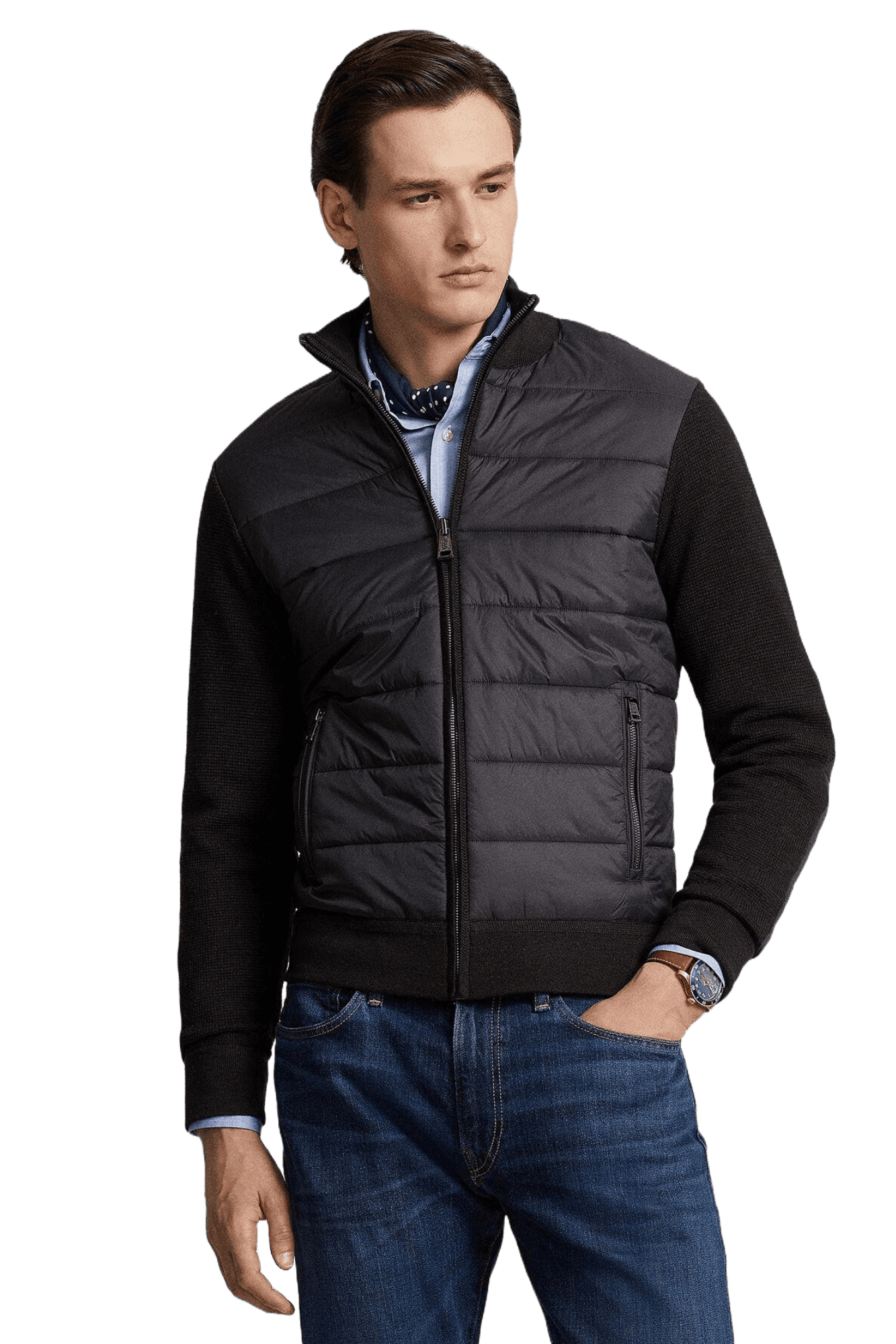 <tc>Ralph Lauren</tc> 男士混合全拉鍊套頭衫