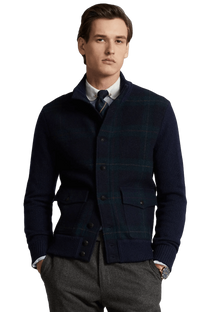 <tc>Ralph Lauren</tc> 男士 Polo 格紋羊毛開襟衫