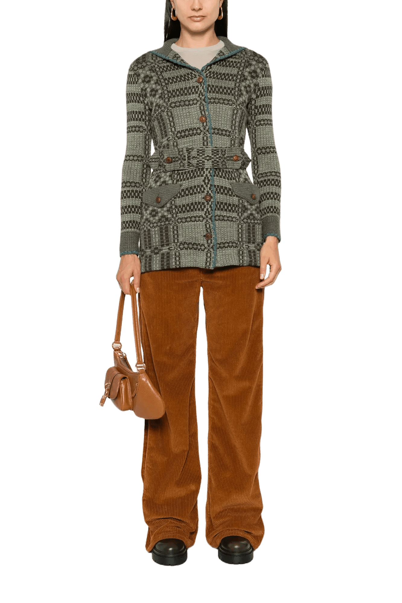 <tc>Ralph Lauren</tc> 女士束帶提花開襟衫