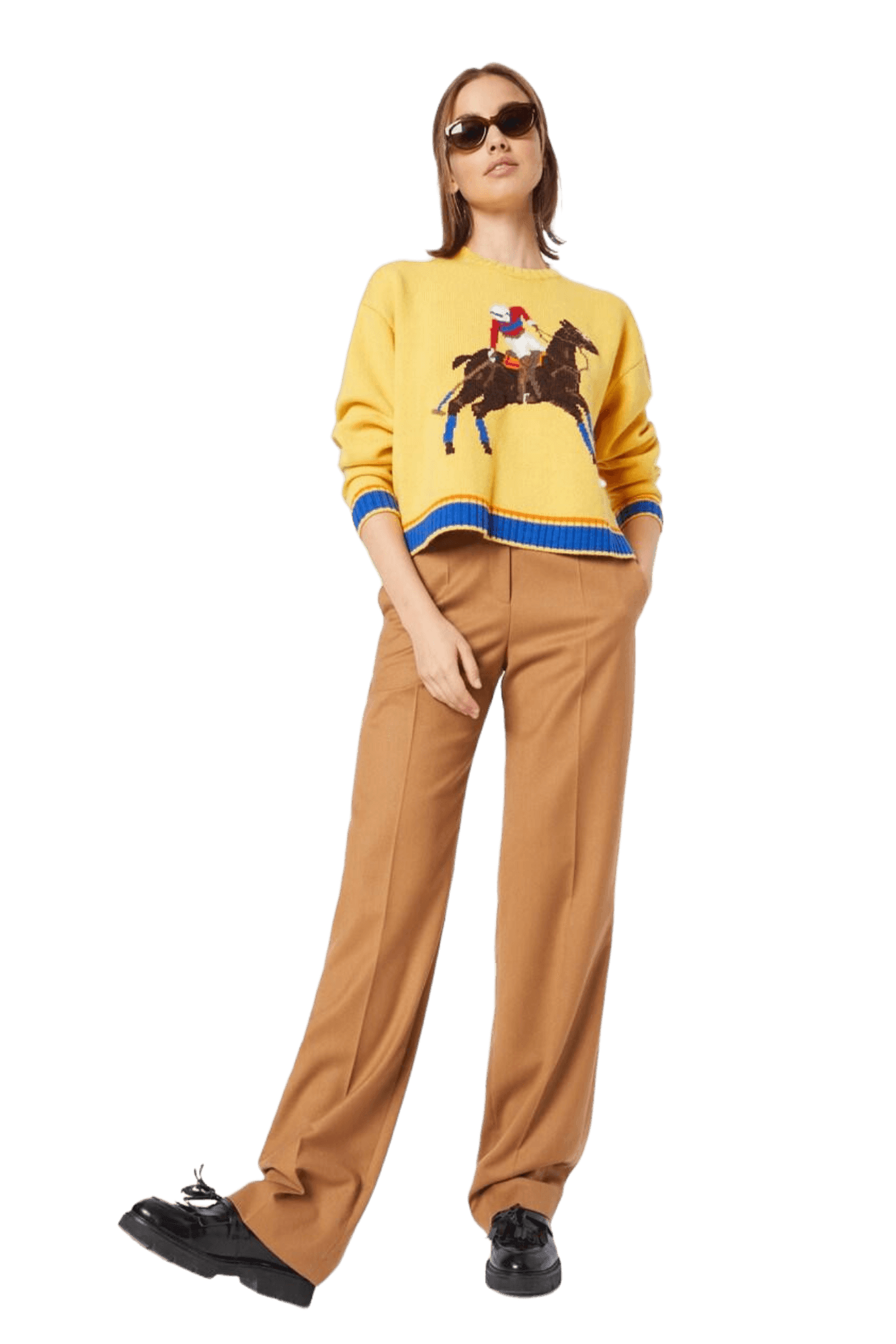 <tc>Ralph Lauren</tc> 女士嵌花針織羊毛毛衣
