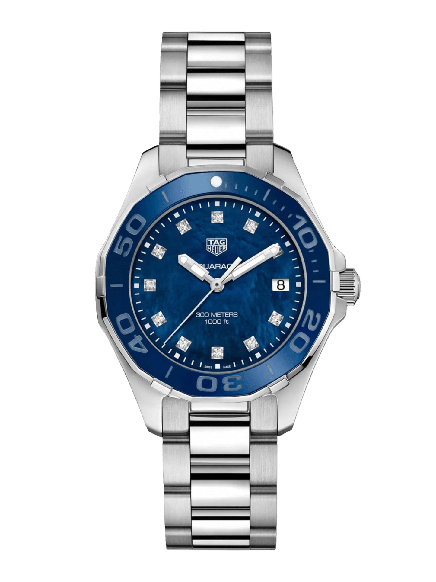 <tc>TAG Heuer</tc> アクアレーサー クォーツ 35mm レディースウォッチ ブルー マザーオブパール