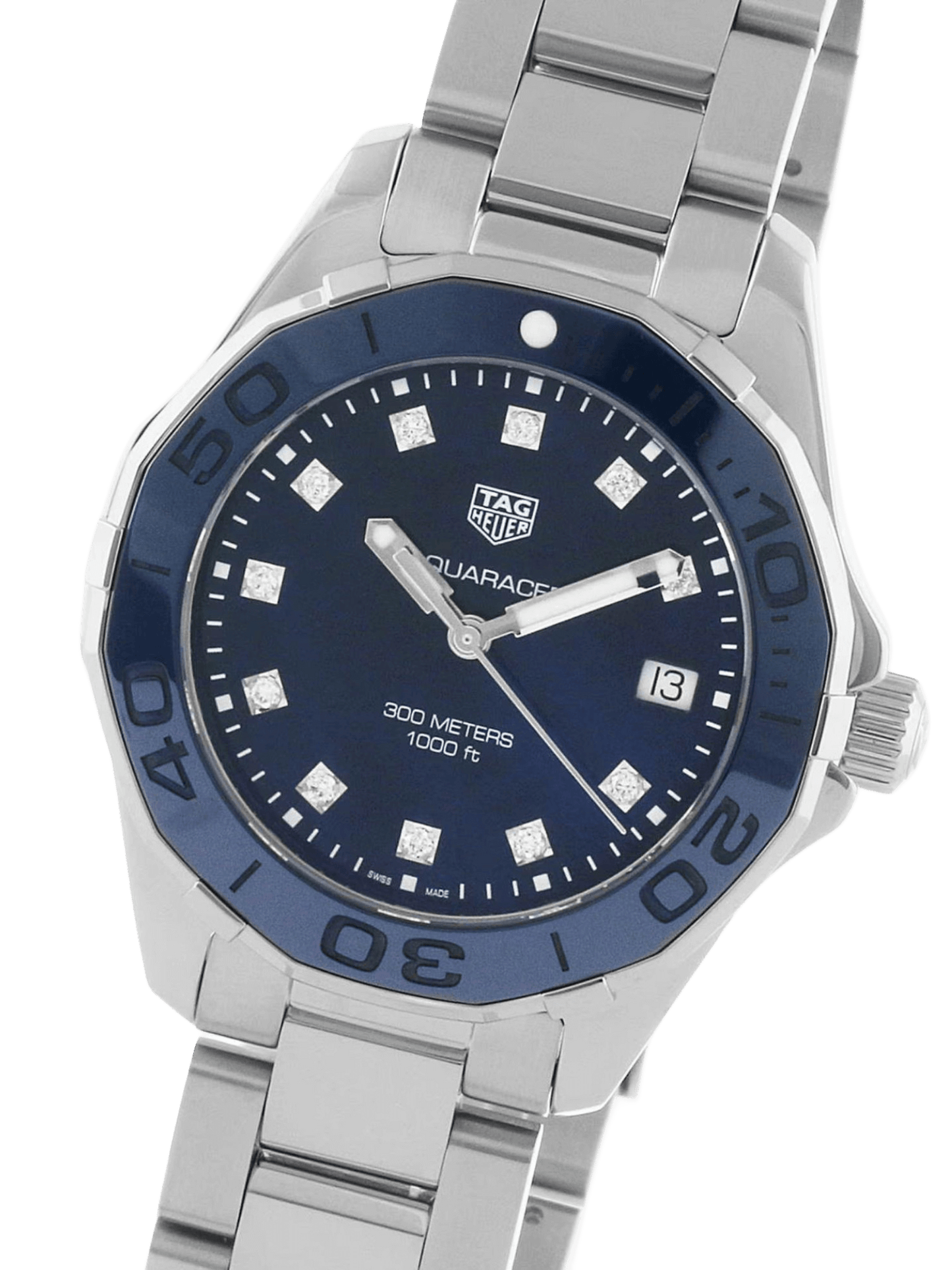<tc>TAG Heuer</tc> アクアレーサー クォーツ 35mm レディースウォッチ ブルー マザーオブパール