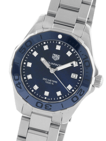 <tc>TAG Heuer</tc> アクアレーサー クォーツ 35mm レディースウォッチ ブルー マザーオブパール