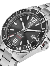 <tc>TAG Heuer</tc> Formula 1 Calibre 5 自動男士灰色鋼計時碼錶 43 毫米腕錶