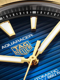 TAG Heuer Aquaracer Professional 200 Date 40mm 18k Gold Blue Dial Men's Watch