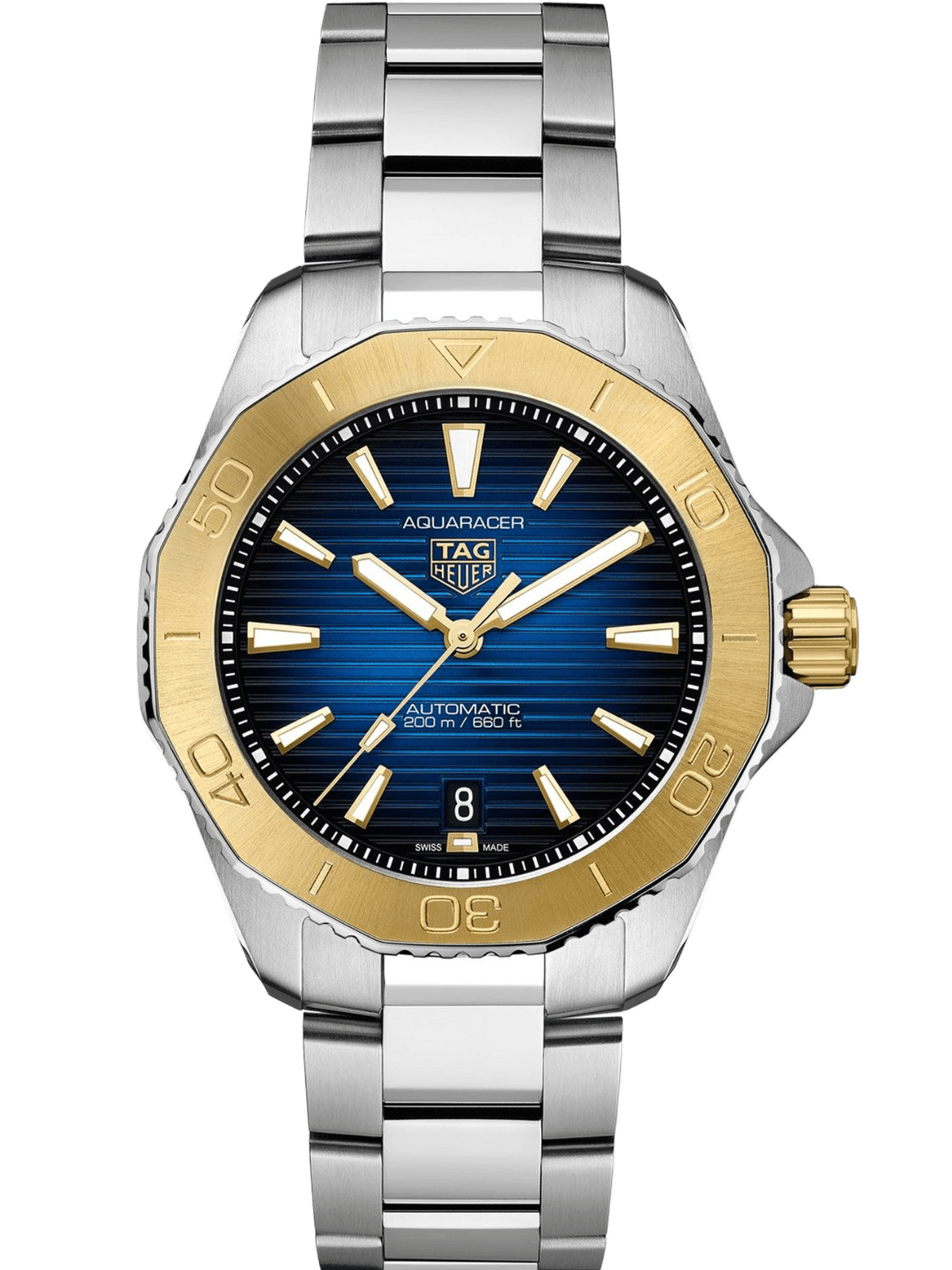 TAG Heuer Aquaracer Professional 200 Date 40mm 18k Gold Blue Dial Men's Watch