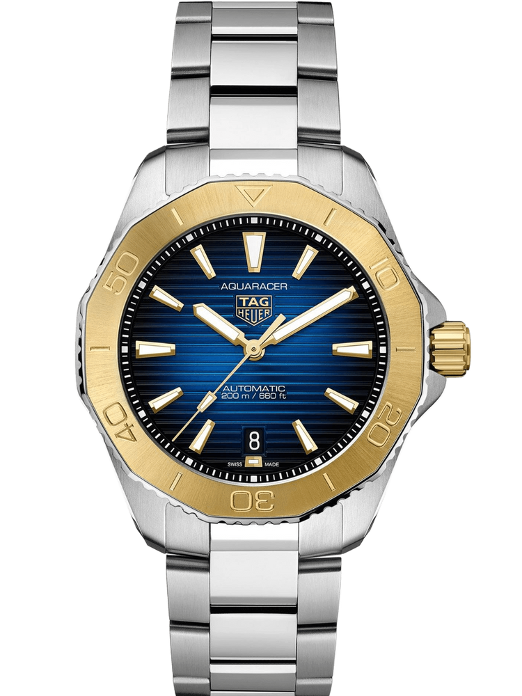 TAG Heuer Aquaracer Professional 200 Date 40mm 18k Gold Blue Dial Men's Watch