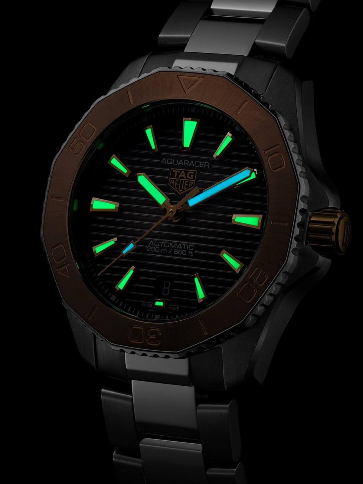 TAG Heuer Aquaracer Professional 200 Date 40mm 18k Rose Gold Black Dial Men's Watch