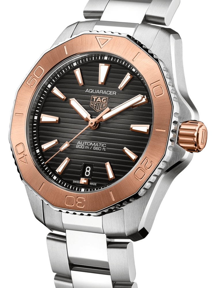 TAG Heuer Aquaracer Professional 200 Date 40mm 18k Rose Gold Black Dial Men's Watch