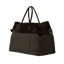 <tc>The Row</tc> Margaux 17 內外扣皮革帆布托特包